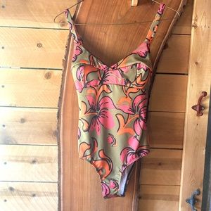 Seea Retro Floral Print One Piece Swimsuit